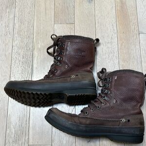 Vintage SOREL Men's Moc Toe Waterproof Boot Men's 10.5 M Brown Leather